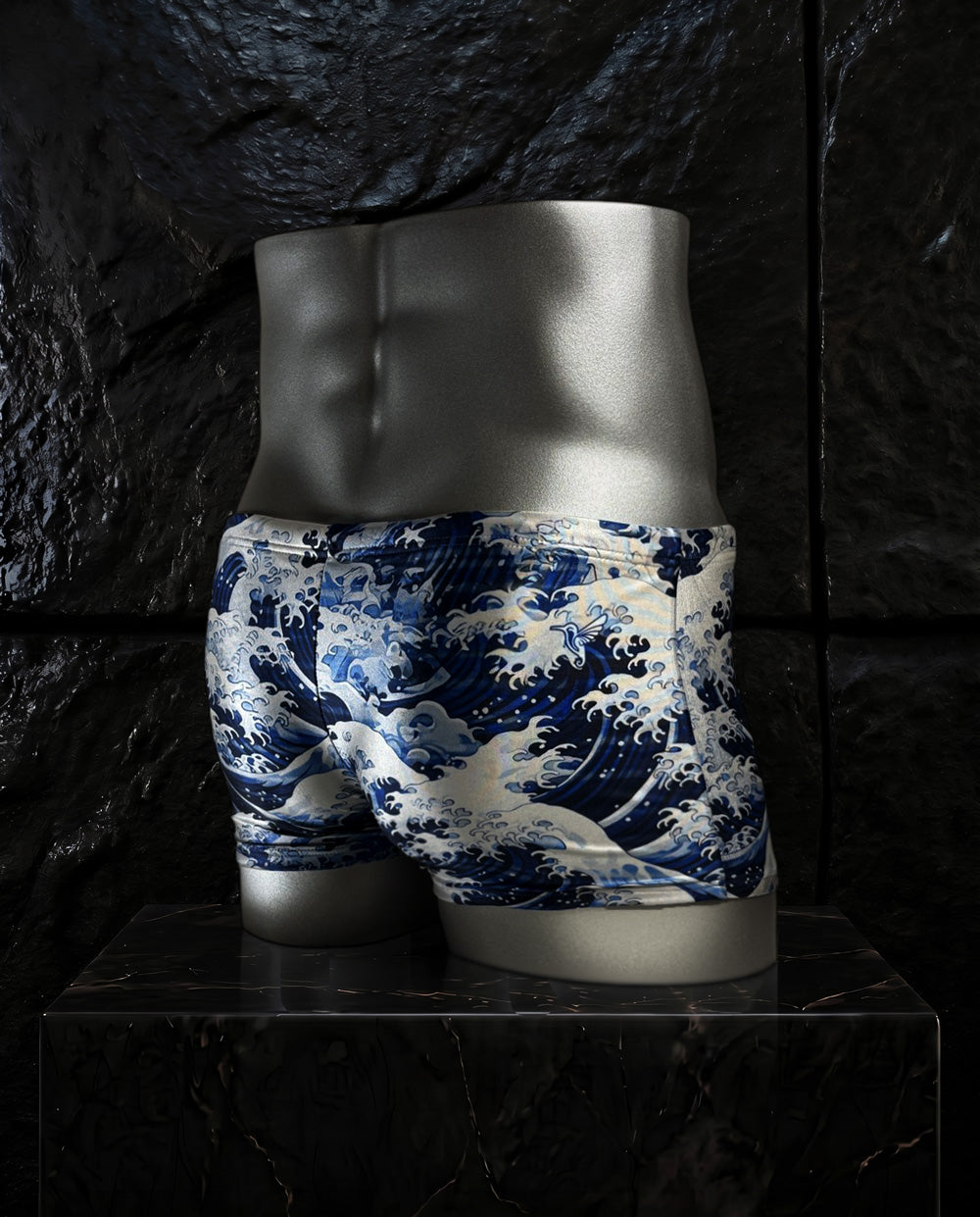 Japanese Pattern Wave Box Blue