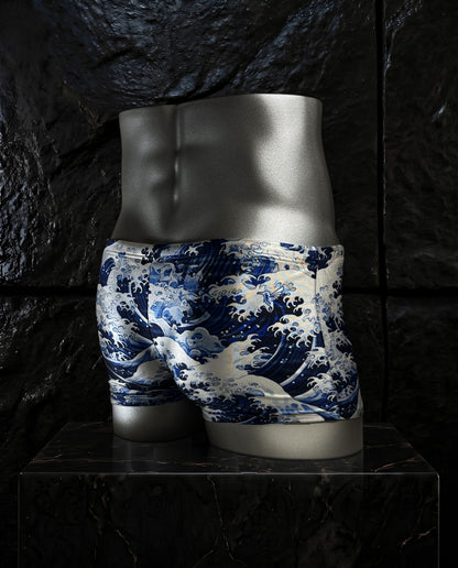 Japanese Pattern Wave Box Blue