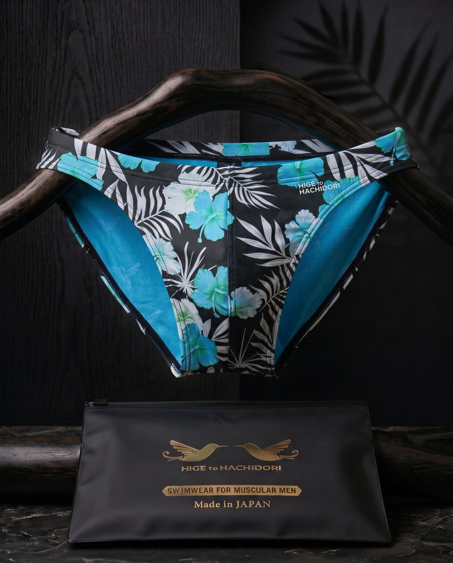Golden leaf bikini - black